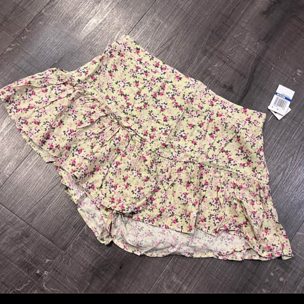 Ultra Flirt Green Floral Skirt